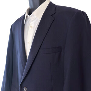 Samuelsohn Mens Blazer Size 46T Tall Navy Blue Colombo Icewool 150s SB Bennet